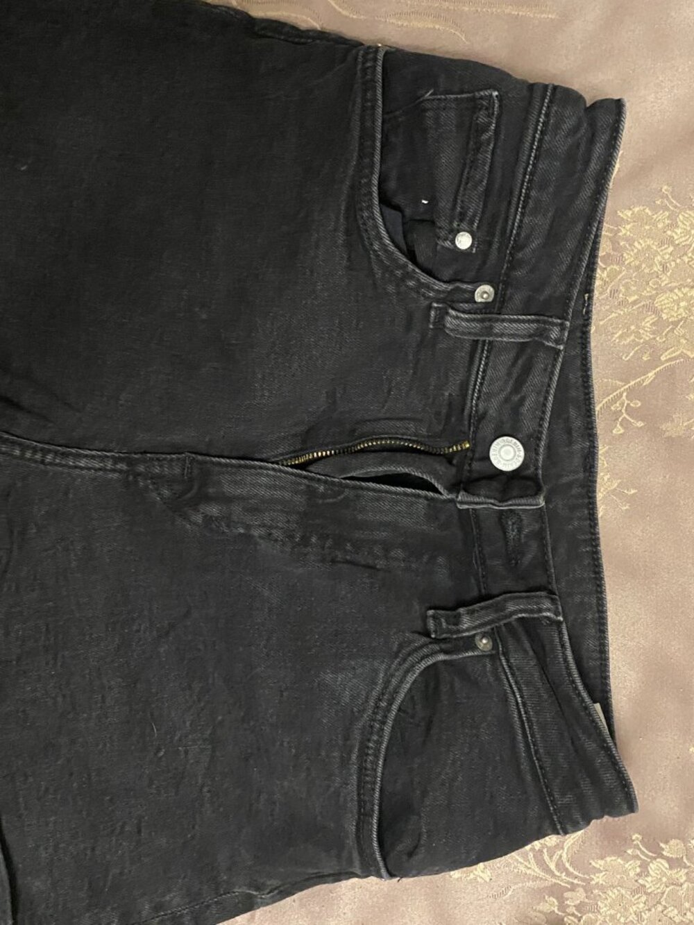 black denim mom shorts
